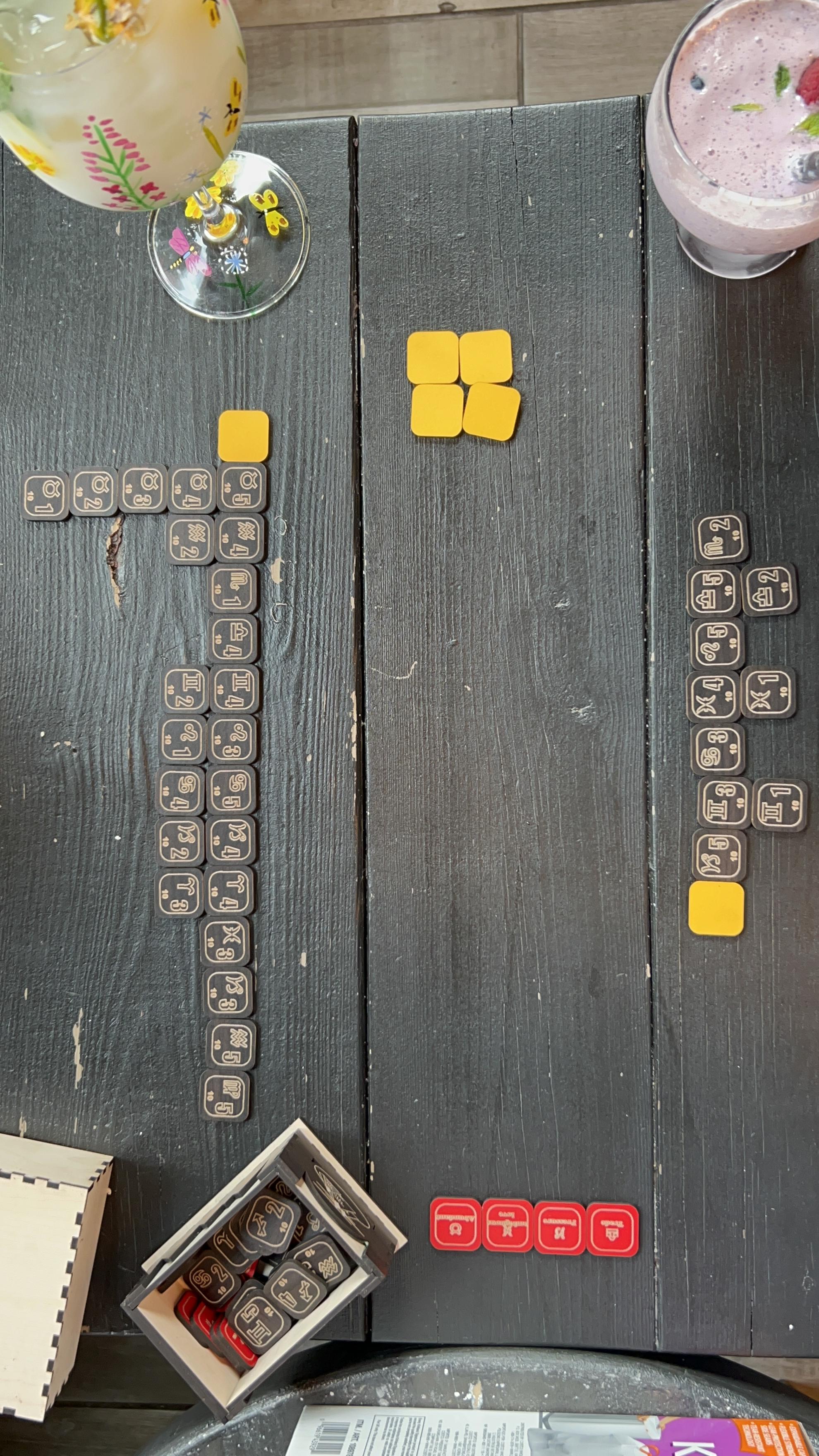Top-down view of an Oracle Games session in progress